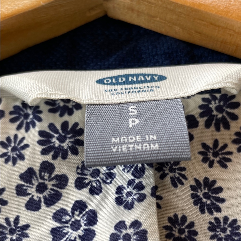 Old Navy Linen Cotton Navy Blue Fully Lined Blazer Jacket Size Small - Picture 8 of 9